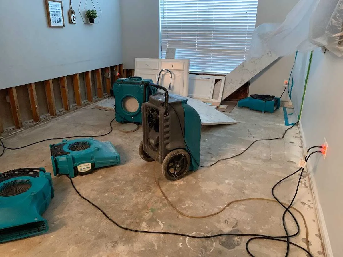Dehumidifier in flood-cut room for Water Extraction & Removal in New Canaan